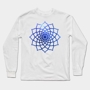 Blue Flower Mandala Long Sleeve T-Shirt